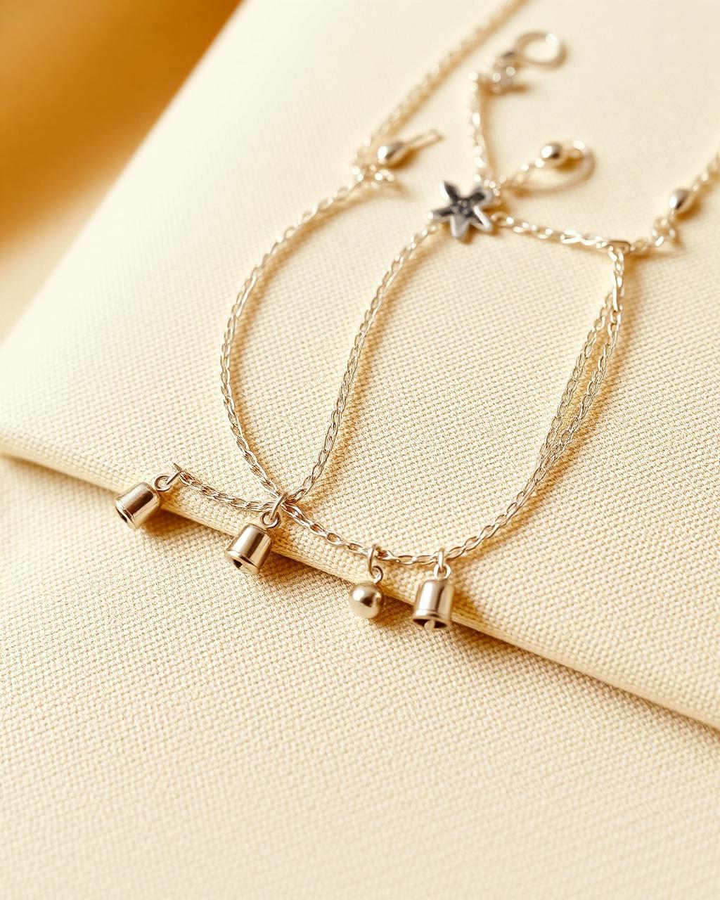Silver Ghungroo Anklets