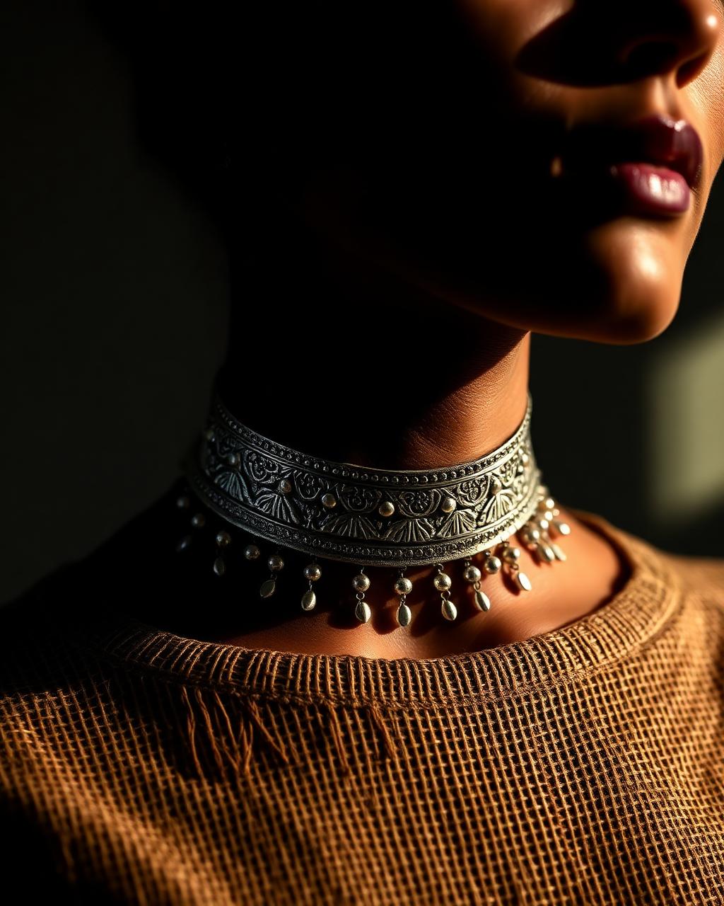 Oxidised Tribal Choker